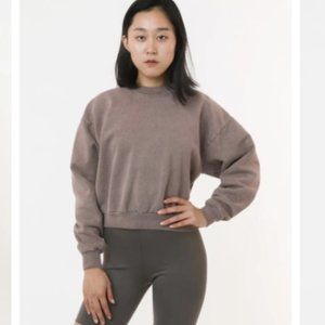 LA Apparel heavy fleece cropped sweatshirt Medium